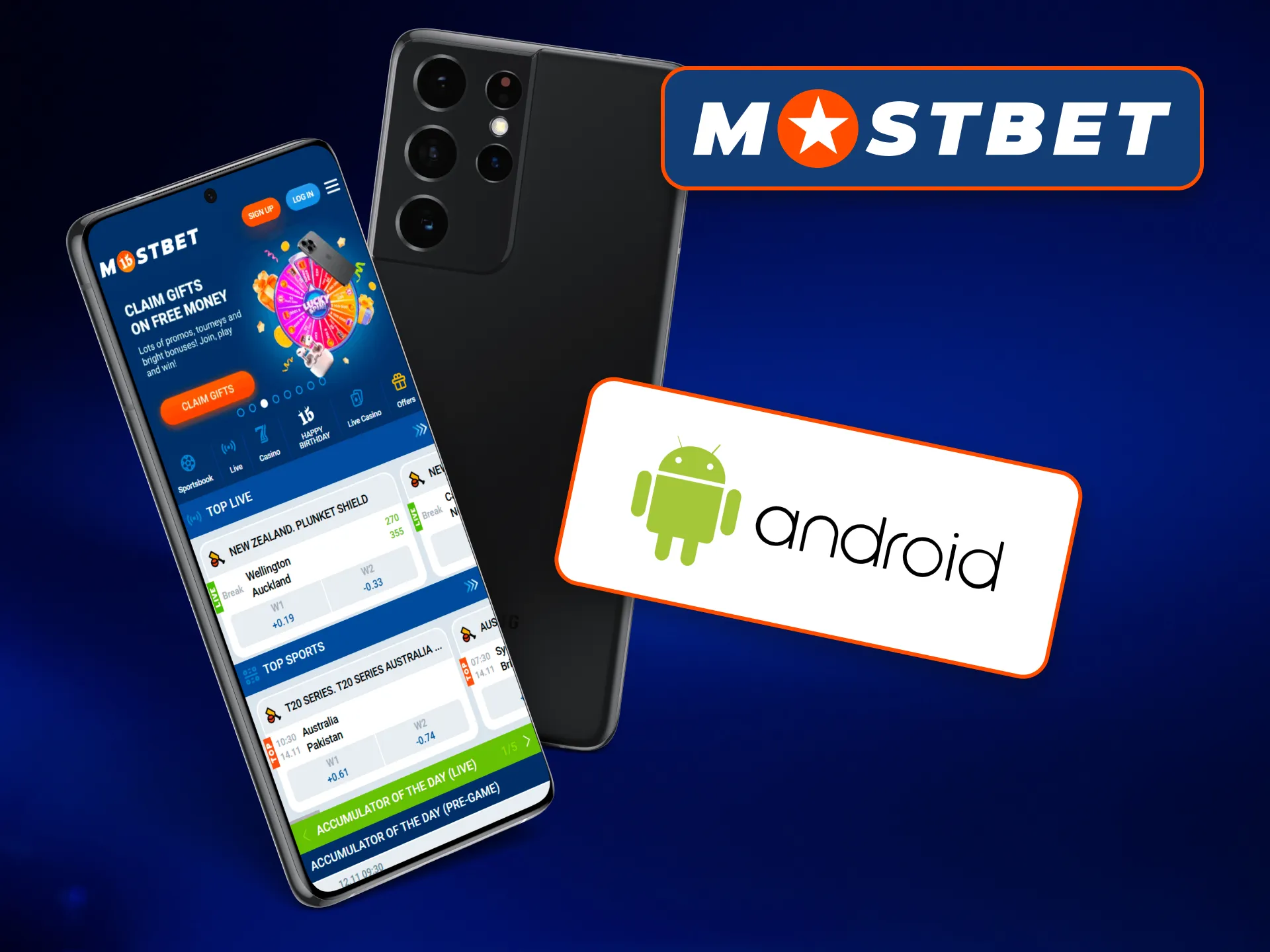 Android devices on which Mostbet application can be installed.