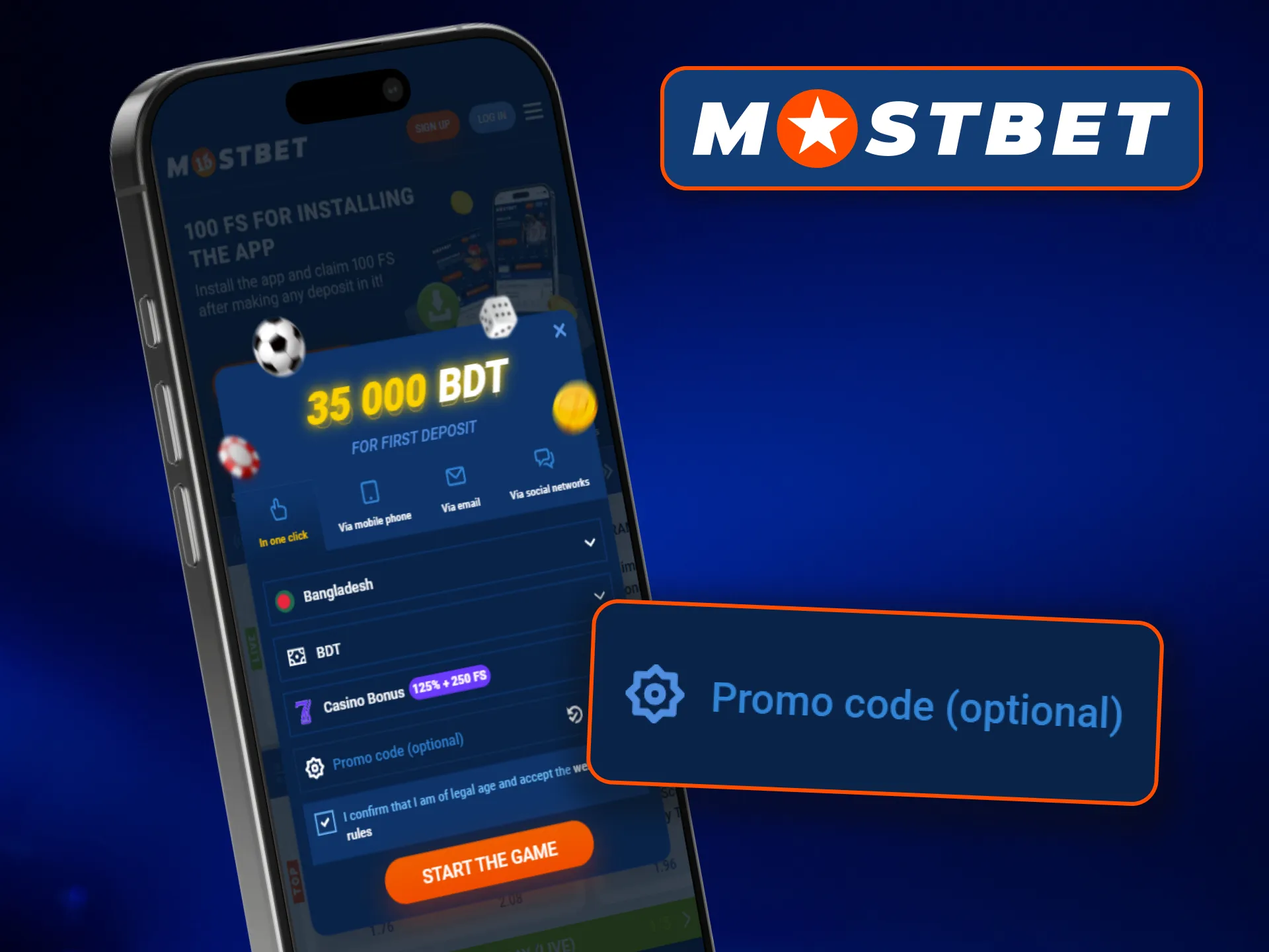 How to use Mostbet promo code in the application.