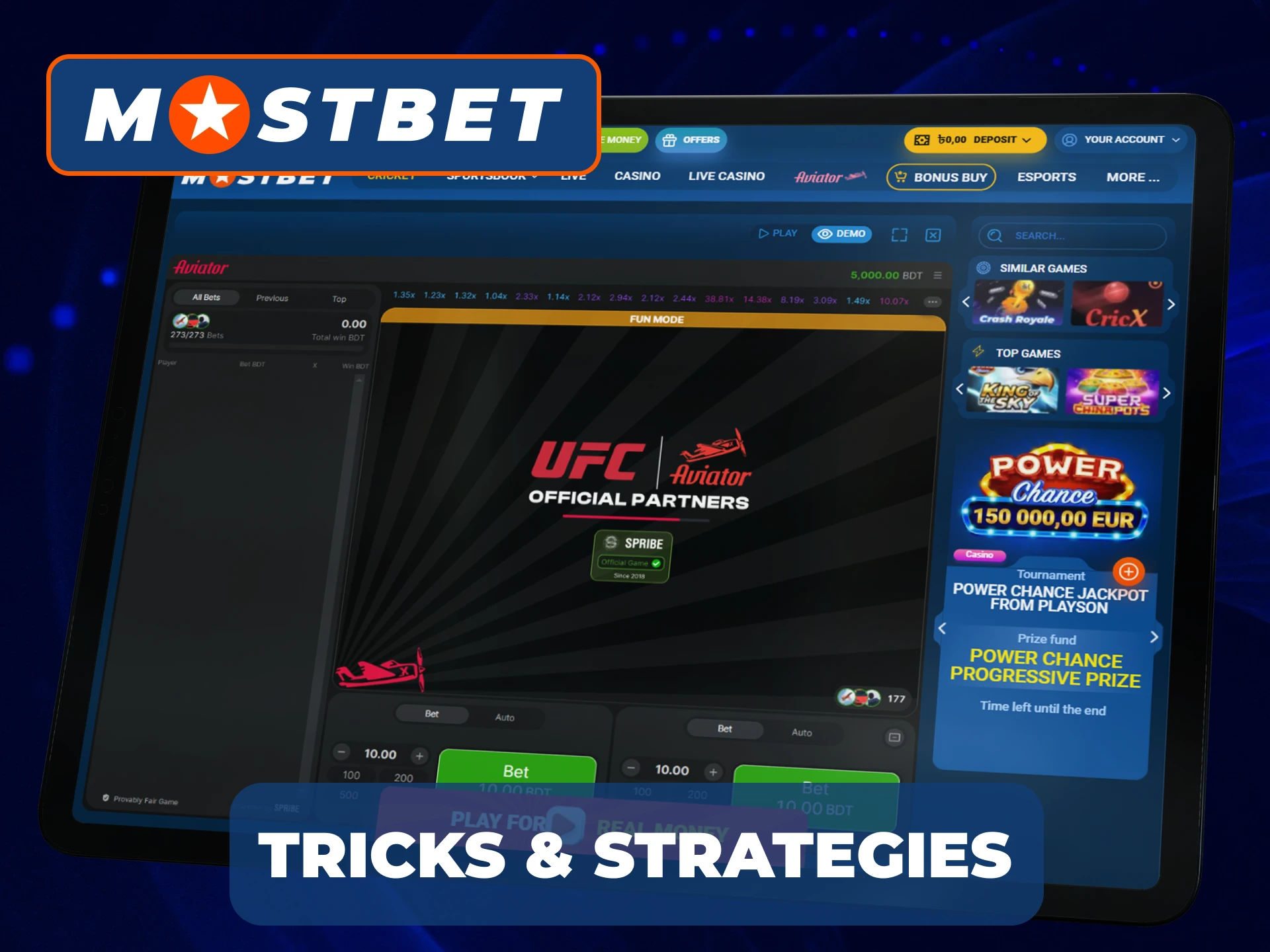 Tricks and tactics in the process of playing Mostbet Aviator.