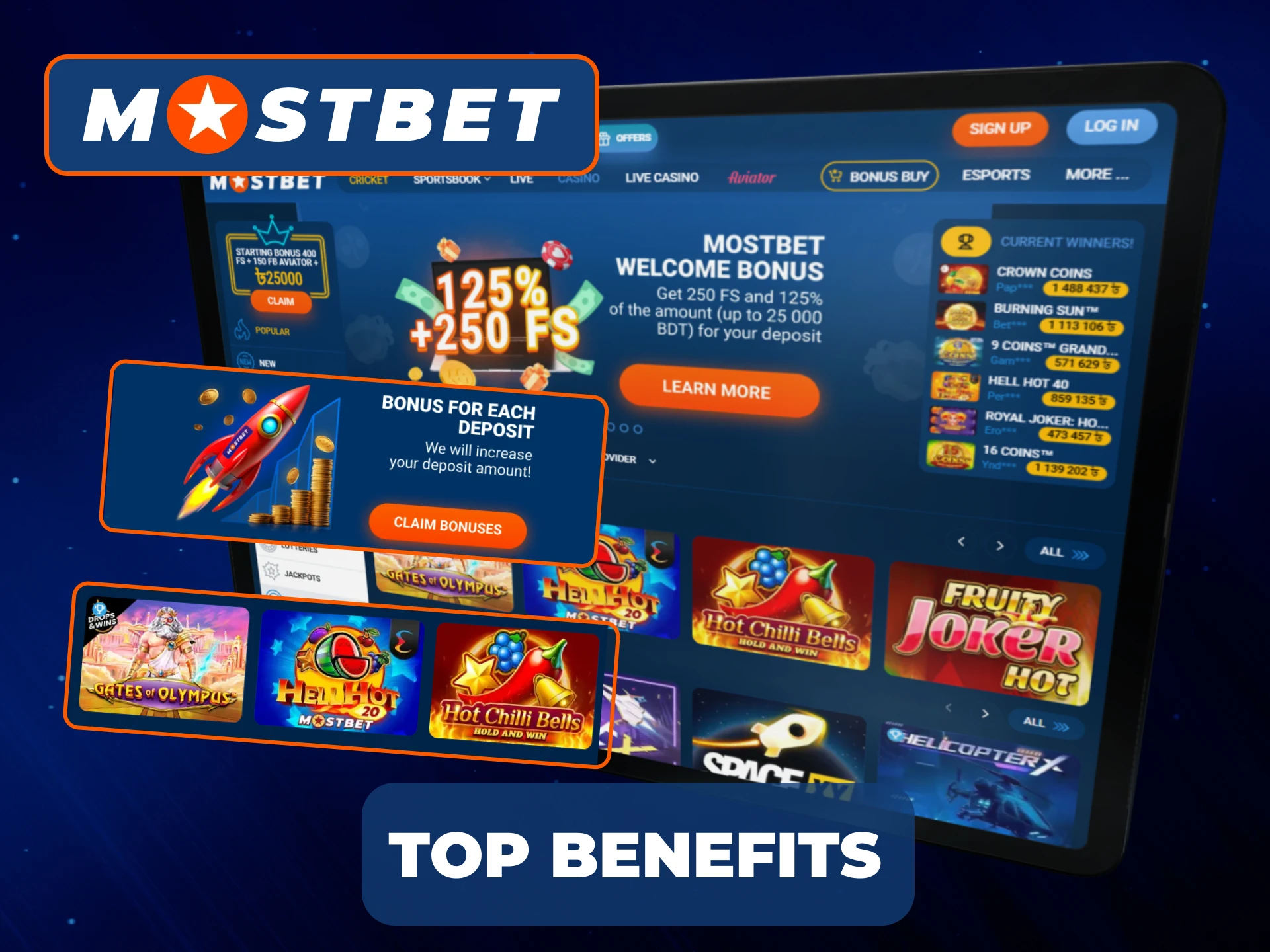 Mostbet Online Casino offers a lot of promotions and bonuses.