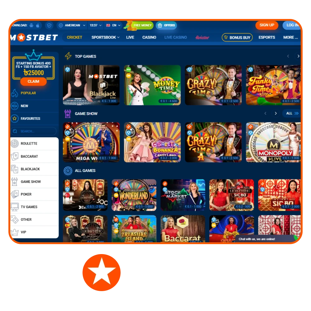 Try Mostbet Casino's dealer games.